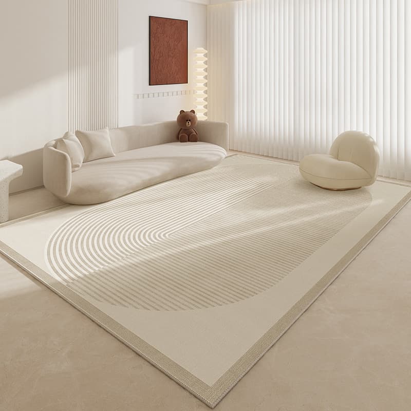 Cream-style living room carpet, sofa, coffee table, light luxury texture floor mat, stain-resistant, wipeable, water-absorbent, non-slip floor, bedroom 8
