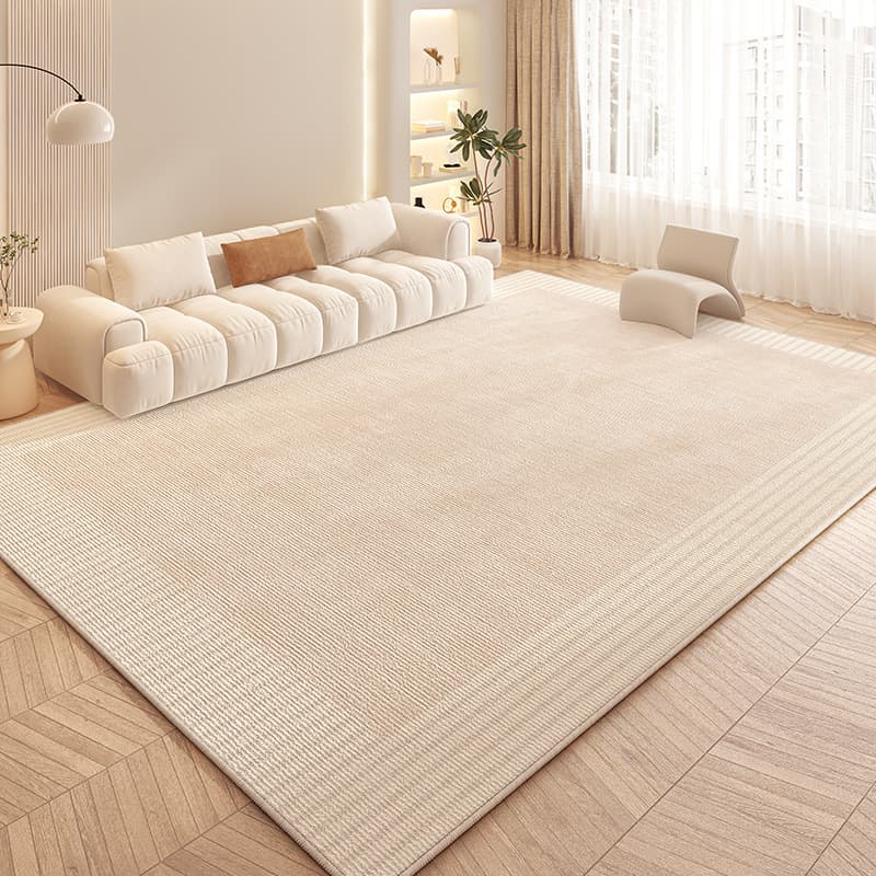 Cream-style living room carpet, sofa, coffee table, light luxury texture floor mat, stain-resistant, wipeable, water-absorbent, non-slip floor, bedroom 10