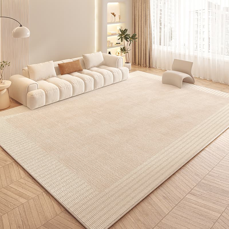 Cream-style living room carpet, sofa, coffee table, light luxury texture floor mat, stain-resistant, wipeable, water-absorbent, non-slip floor, bedroom 1