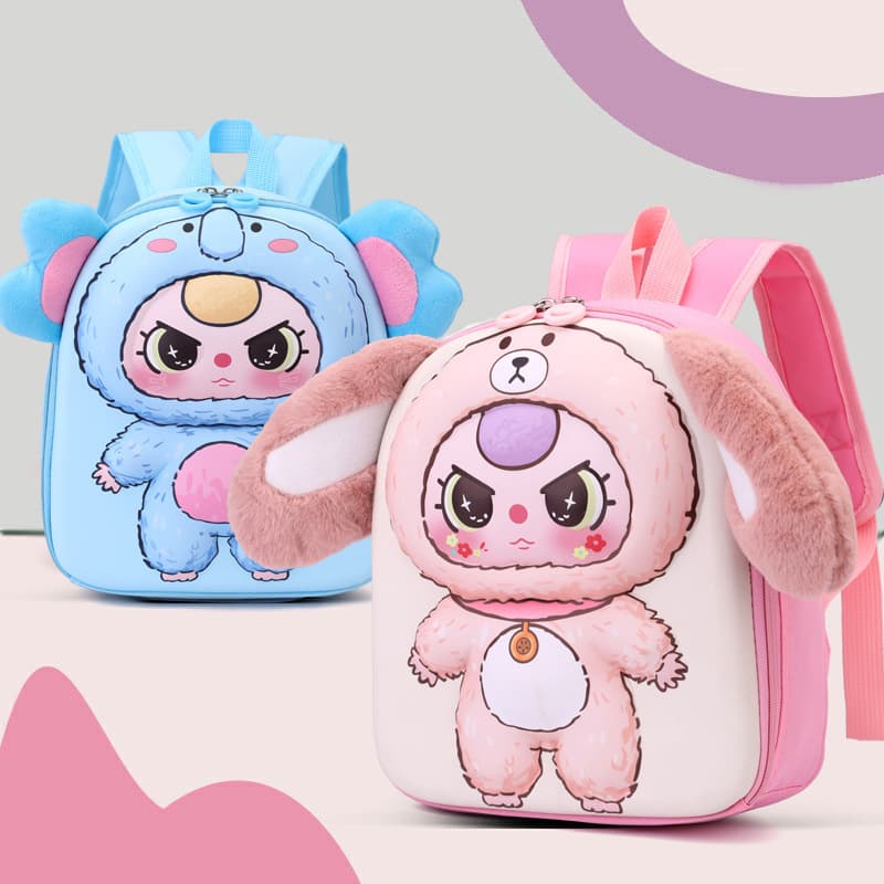 New Falling Cute Children's School Bag Cute Plush Doll Backpack Big Ears Cartoon Backpack Kindergarten 2