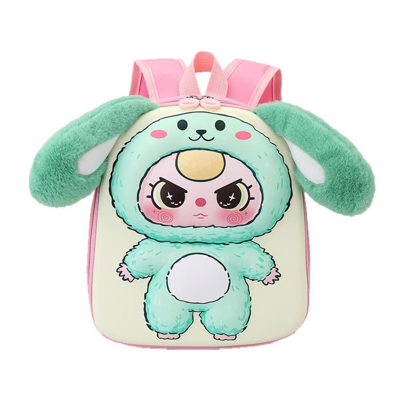 New Falling Cute Children's School Bag Cute Plush Doll Backpack Big Ears Cartoon Backpack Kindergarten 6