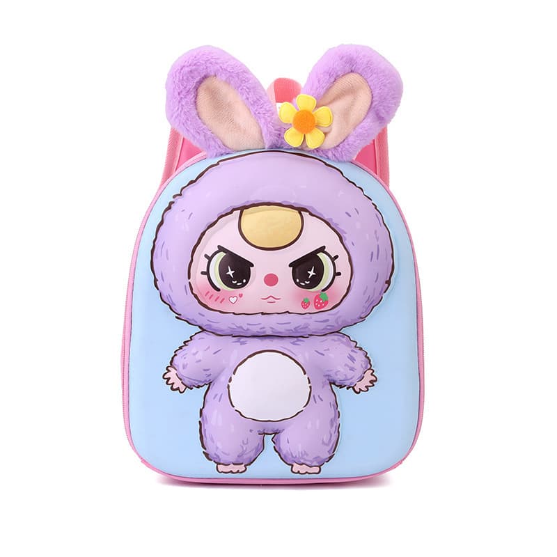 New Falling Cute Children's School Bag Cute Plush Doll Backpack Big Ears Cartoon Backpack Kindergarten 8