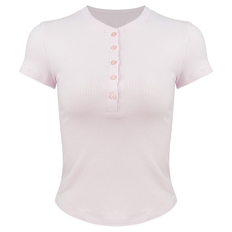Traveling around spring new yoga wear women's soft modal threaded fitness wear button Henry collar sportswear 8