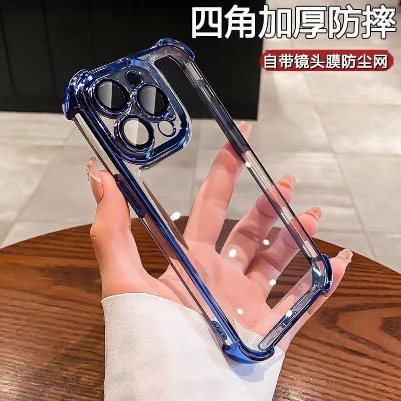 Suitable for iPhone17 four-corner airbag anti-fall 16E mobile phone case Apple 15PROMAX lens film 14 protective cover 3 2