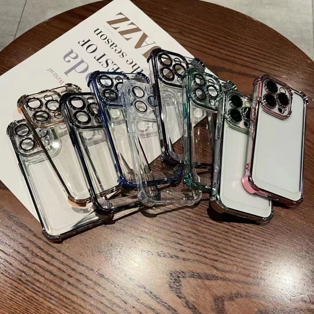 Suitable for iPhone17 four-corner airbag anti-fall 16E mobile phone case Apple 15PROMAX lens film 14 protective cover 3 4