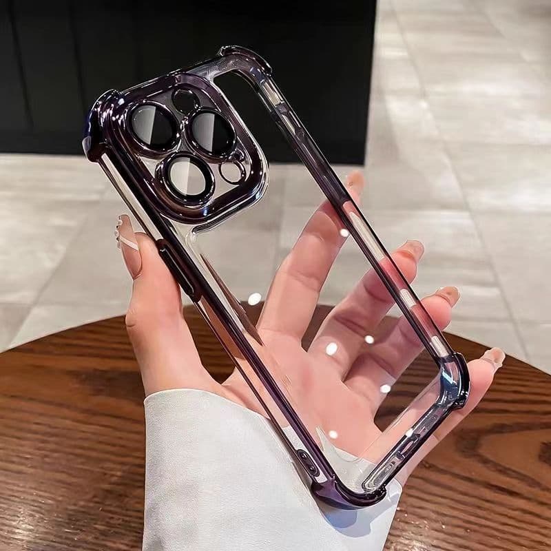 Suitable for iPhone17 four-corner airbag anti-fall 16E mobile phone case Apple 15PROMAX lens film 14 protective cover 3 8