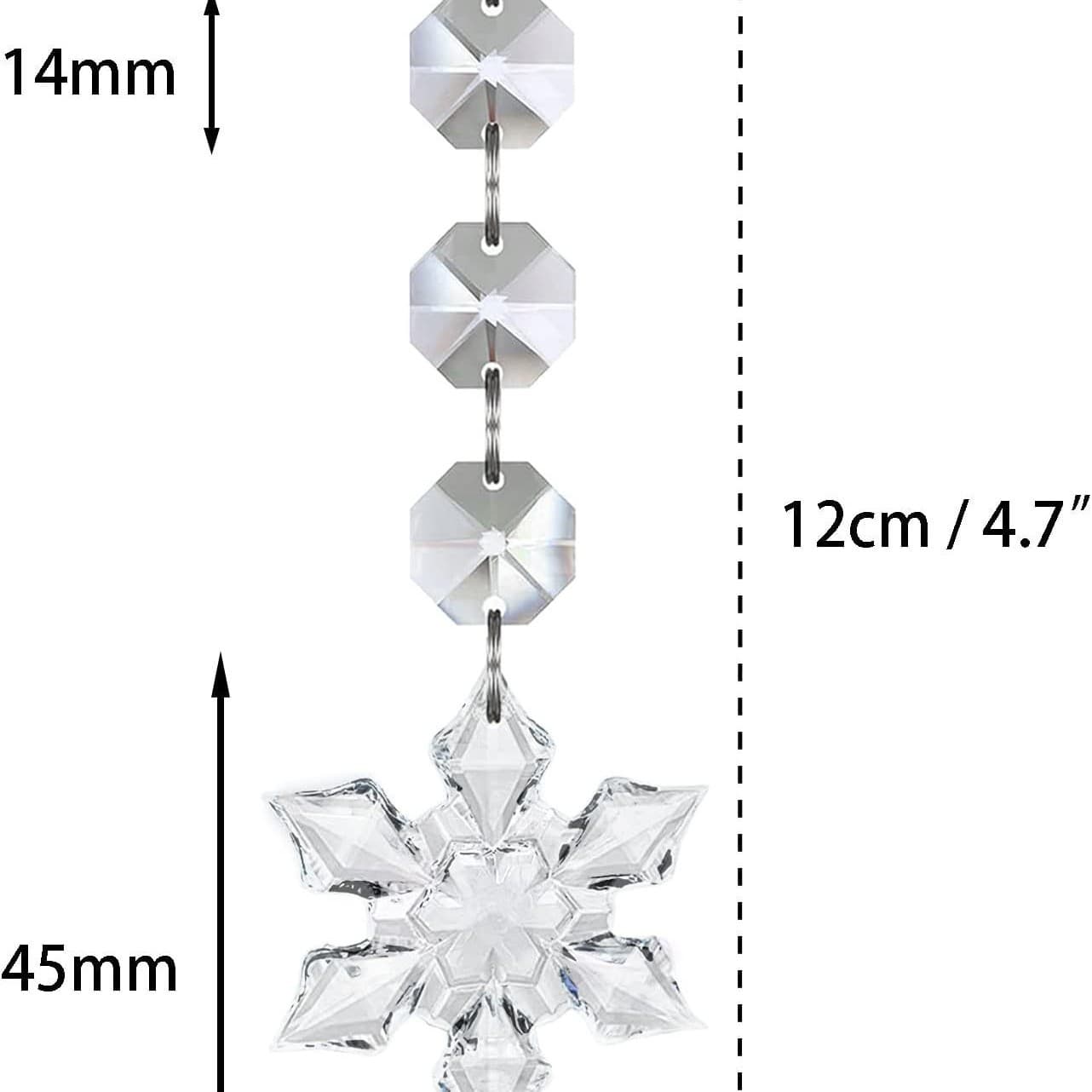 30 PCS DIY Christmas Crystal Snowflake Pendant Christmas Acrylic Decoration Pendant Pendant Wedding Venue Decoration 3