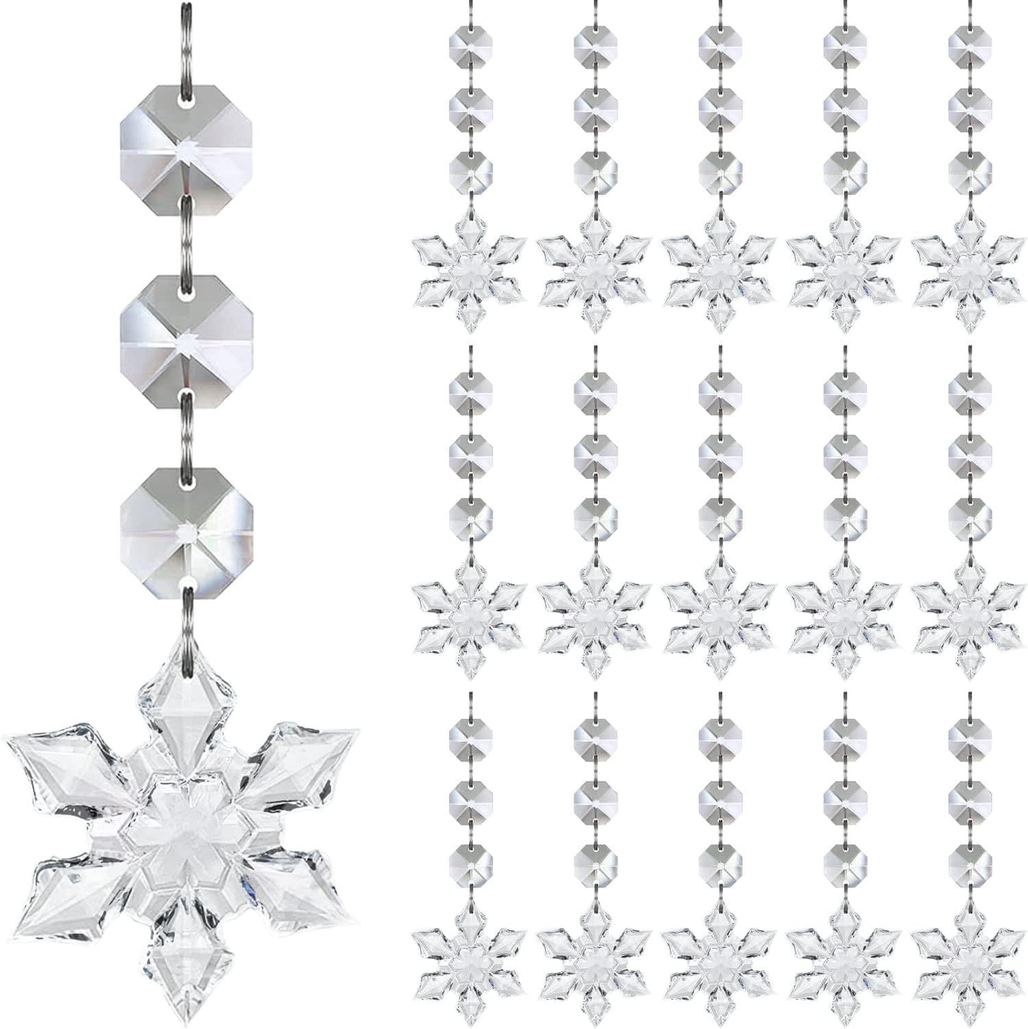 30 PCS DIY Christmas Crystal Snowflake Pendant Christmas Acrylic Decoration Pendant Pendant Wedding Venue Decoration 5