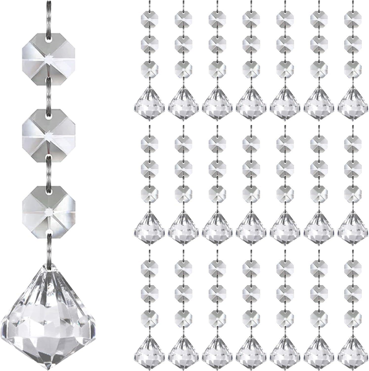 30 PCS DIY Christmas Crystal Snowflake Pendant Christmas Acrylic Decoration Pendant Pendant Wedding Venue Decoration 10