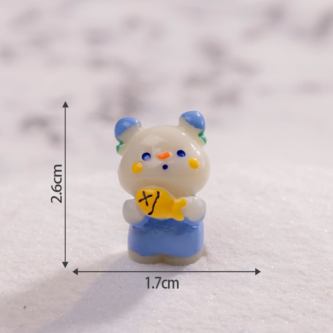 Christmas small animal microscopic scene Christmas snow scene diy resin craft decoration accessories desktop car decoration 7