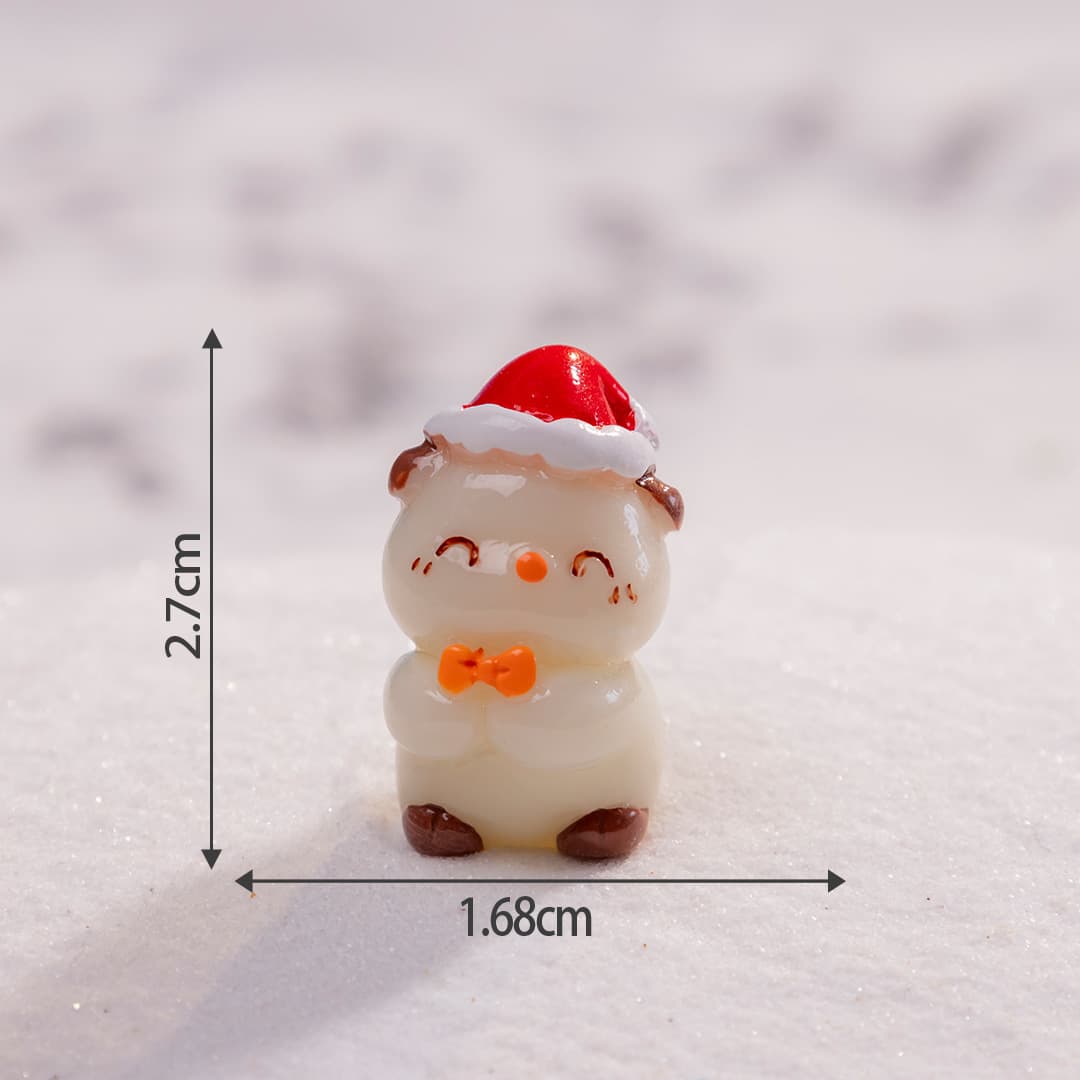 Christmas small animal microscopic scene Christmas snow scene diy resin craft decoration accessories desktop car decoration 8