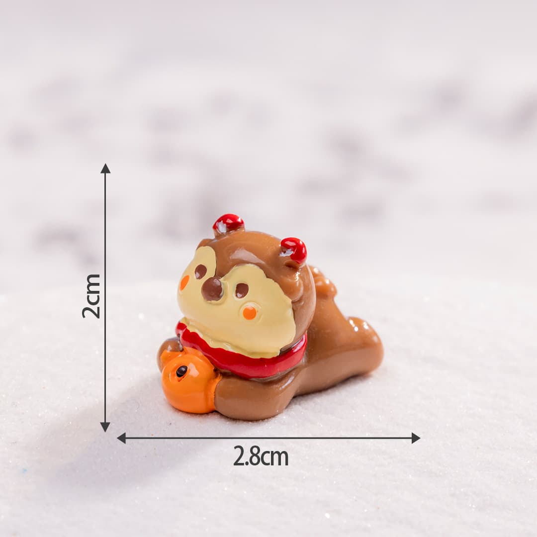 Christmas small animal microscopic scene Christmas snow scene diy resin craft decoration accessories desktop car decoration 9