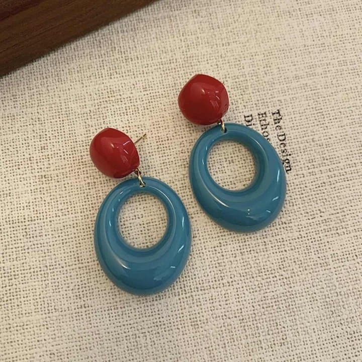 Summer atmosphere small flower earrings seaside design dopamine color matching earrings high-end niche exquisite earrings 8
