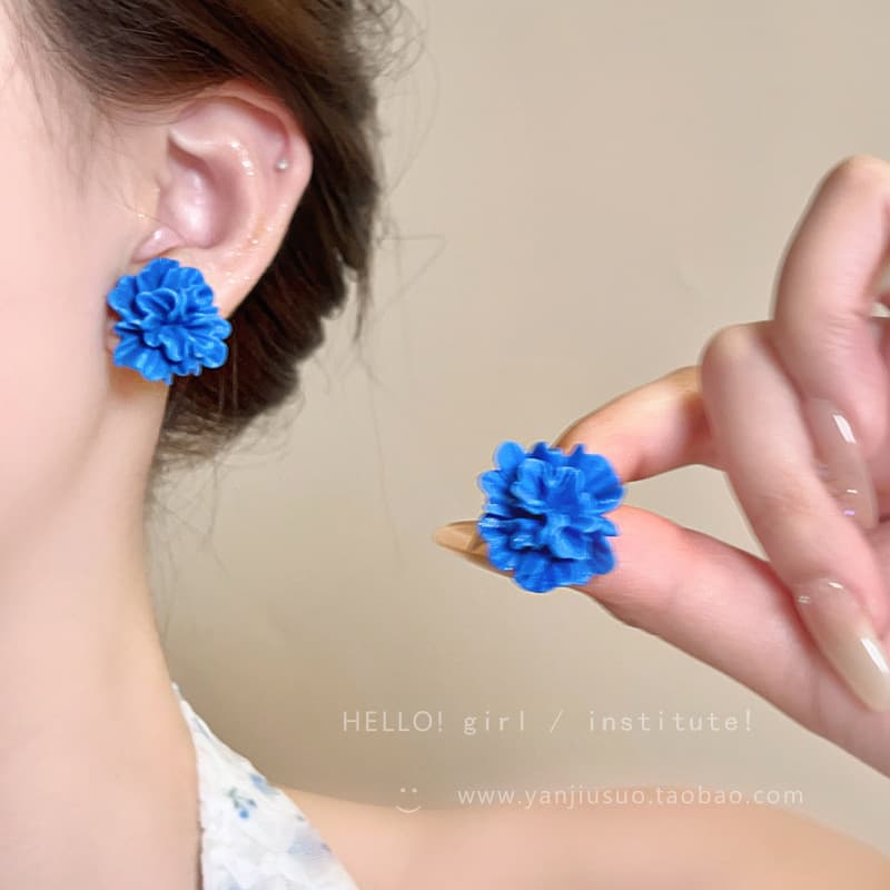 Summer atmosphere small flower earrings seaside design dopamine color matching earrings high-end niche exquisite earrings 10