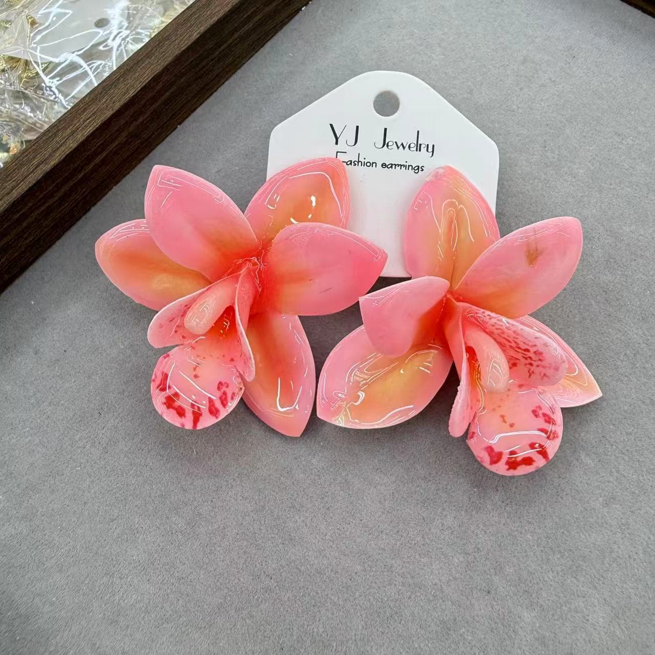 ZA cross-border bohemian exaggerated fashion simple dripping oil unique fabric flower earrings versatile holiday women's style 5
