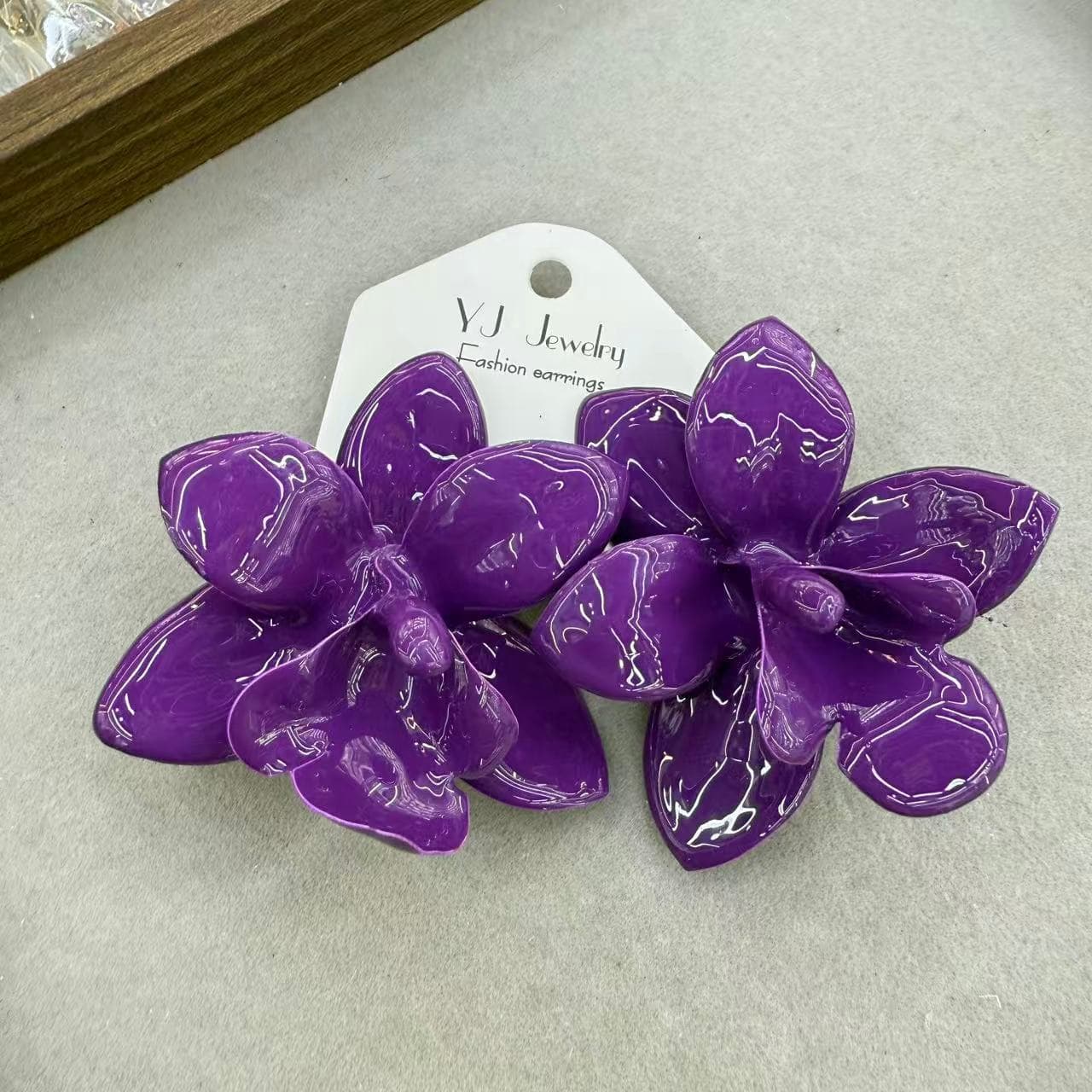 ZA cross-border bohemian exaggerated fashion simple dripping oil unique fabric flower earrings versatile holiday women's style 6
