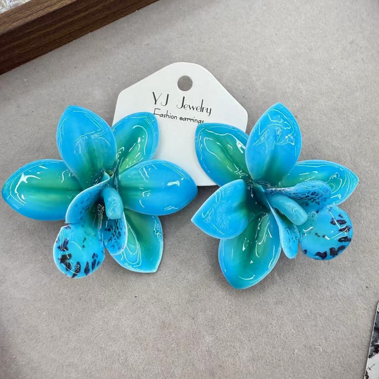 ZA cross-border bohemian exaggerated fashion simple dripping oil unique fabric flower earrings versatile holiday women's style 7