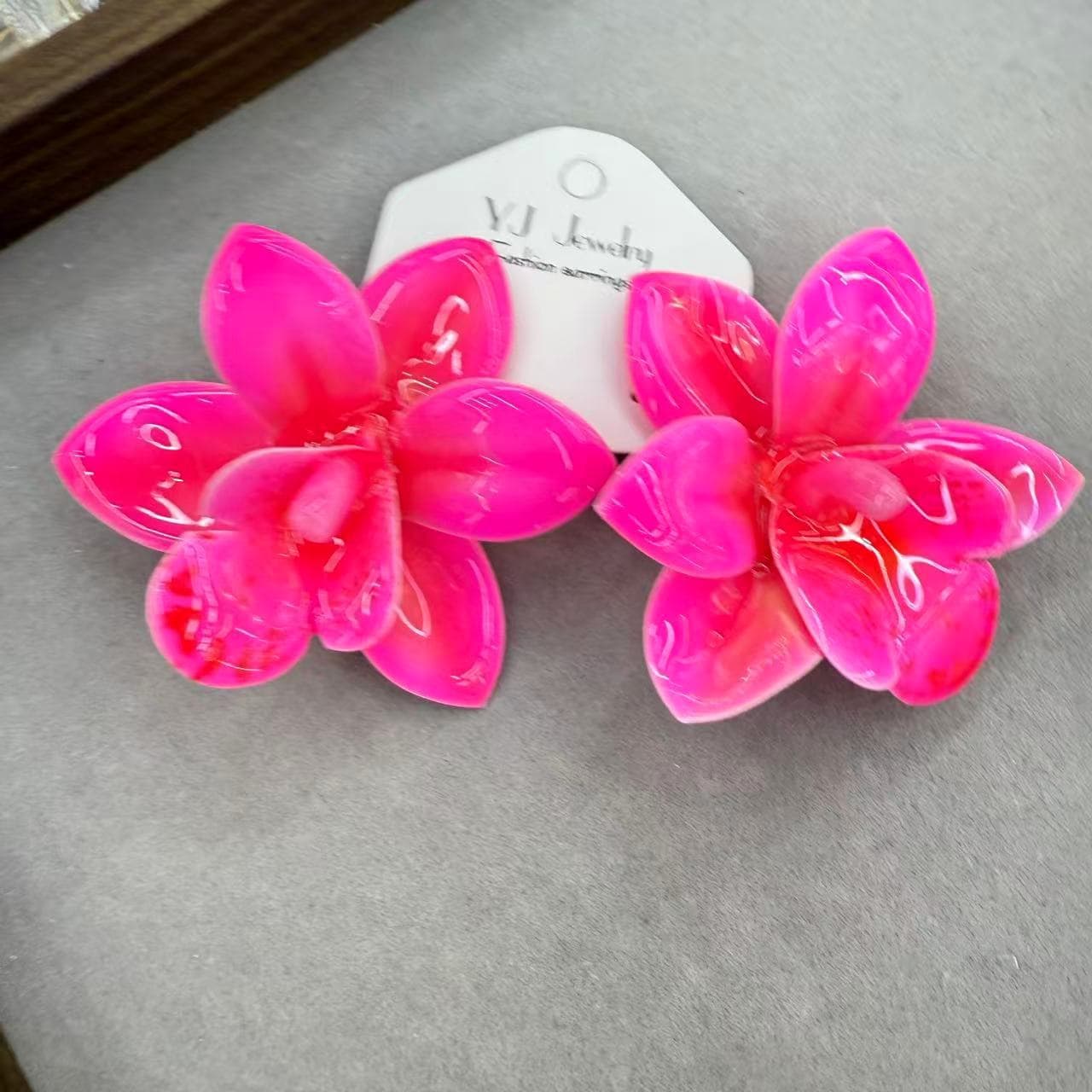 ZA cross-border bohemian exaggerated fashion simple dripping oil unique fabric flower earrings versatile holiday women's style 8