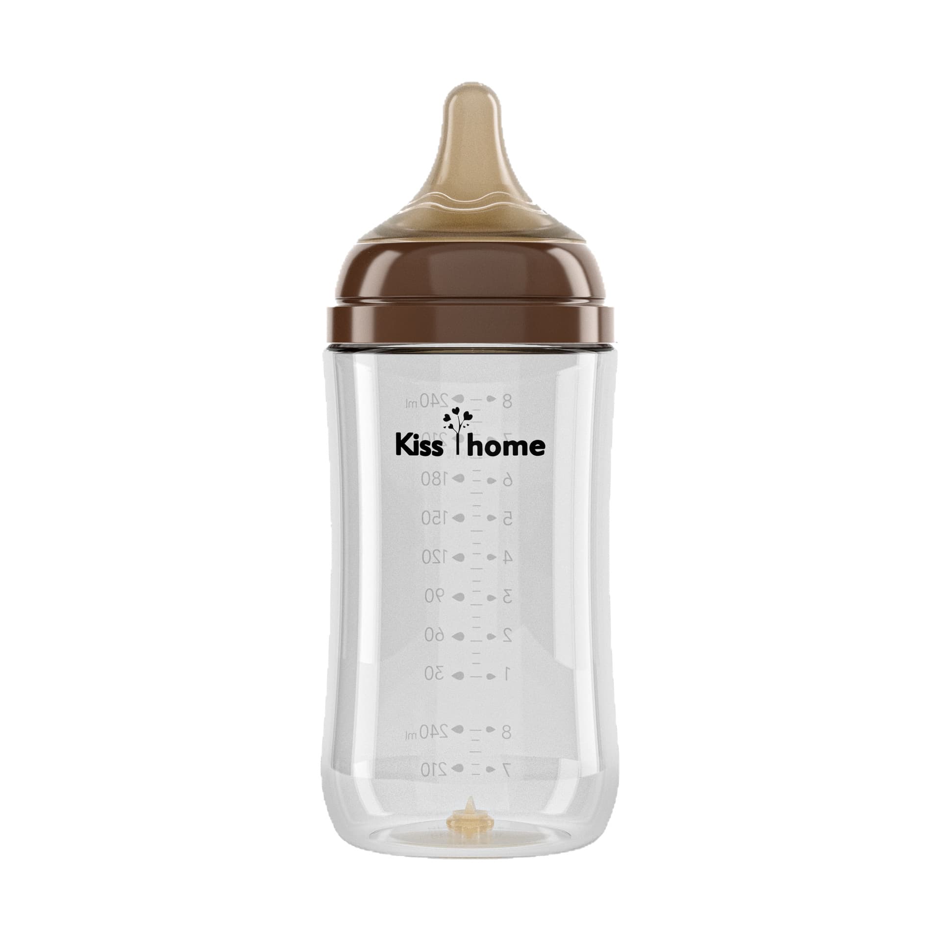 Newborn wide-bore bottom air-return feeding bottle, high borosilicate glass feeding bottle, anti-colic, anti-breast milk, silicone soft pacifier 6