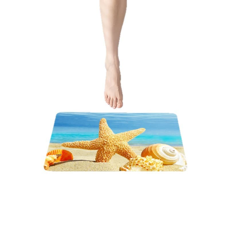 Hot selling starfish floor mat diatom mud kitchen bathroom water absorbent bathroom door non-slip foot mat diatom mud floor mat 6