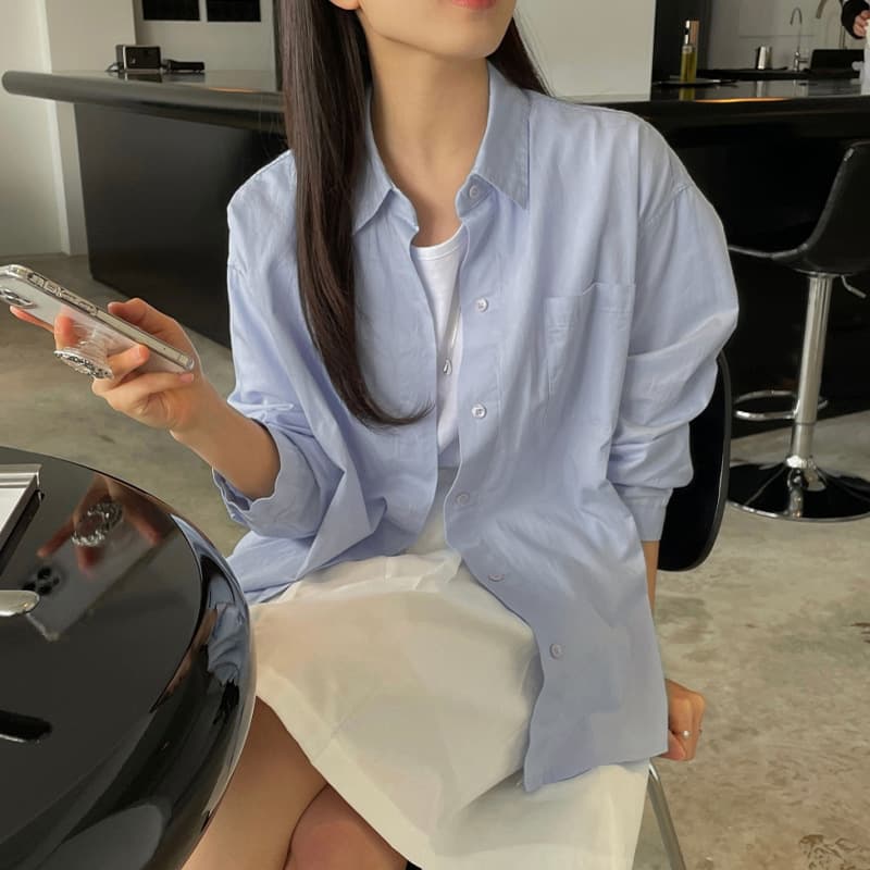 Baoji spring old money style pure linen shirt women's loose shirt jacket fashionable commuting casual linen top 3
