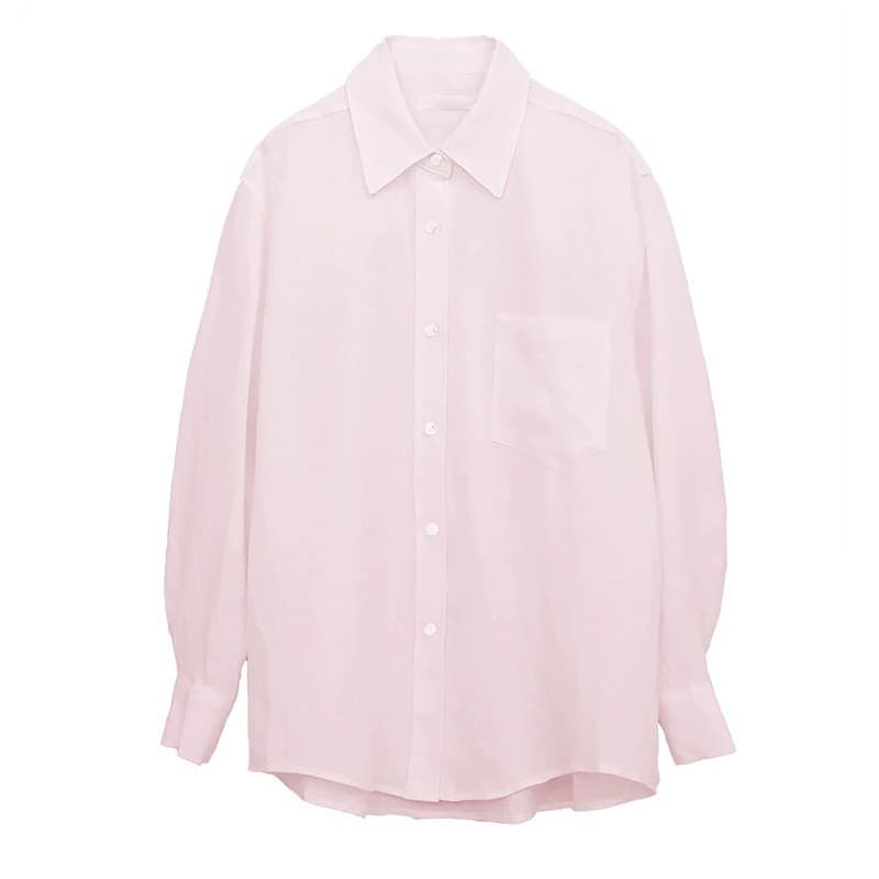 Baoji spring old money style pure linen shirt women's loose shirt jacket fashionable commuting casual linen top 8