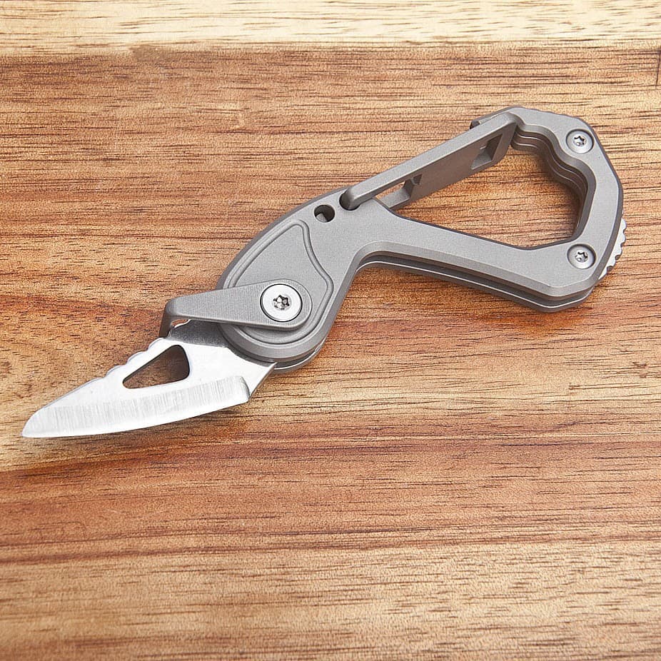 Outdoor convenient steel blade titanium alloy keychain folding knife express delivery artifact multi-functional tool stainless steel 1