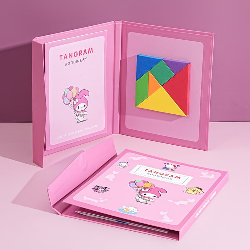 Children's intellectual toys early education puzzle magnetic magnetic tangram wooden puzzle colorful puzzle kindergarten teaching aids 3