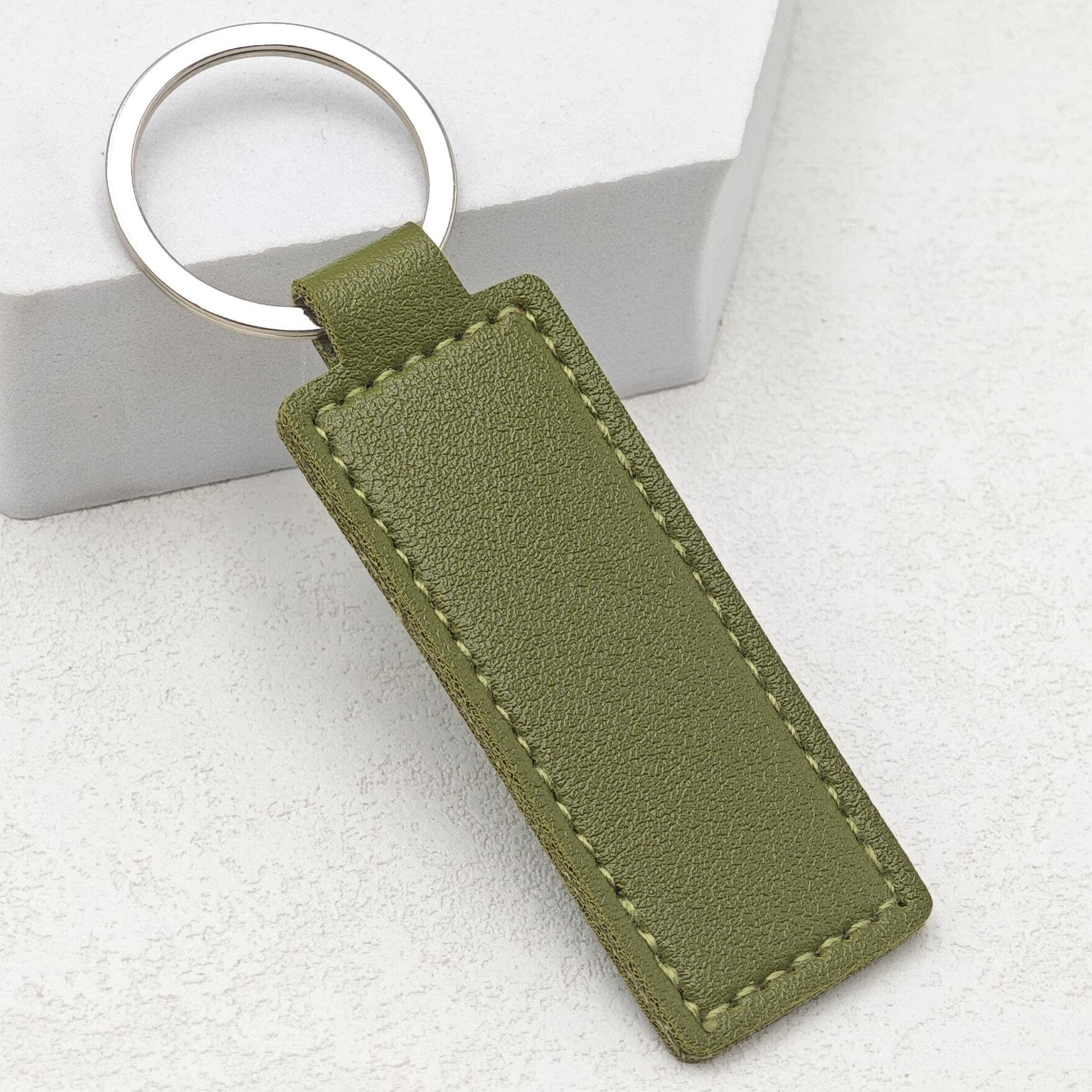 Leather pu solid color car key accessories leather key DIY key ring gift bag pendant can be logo ready stock 7
