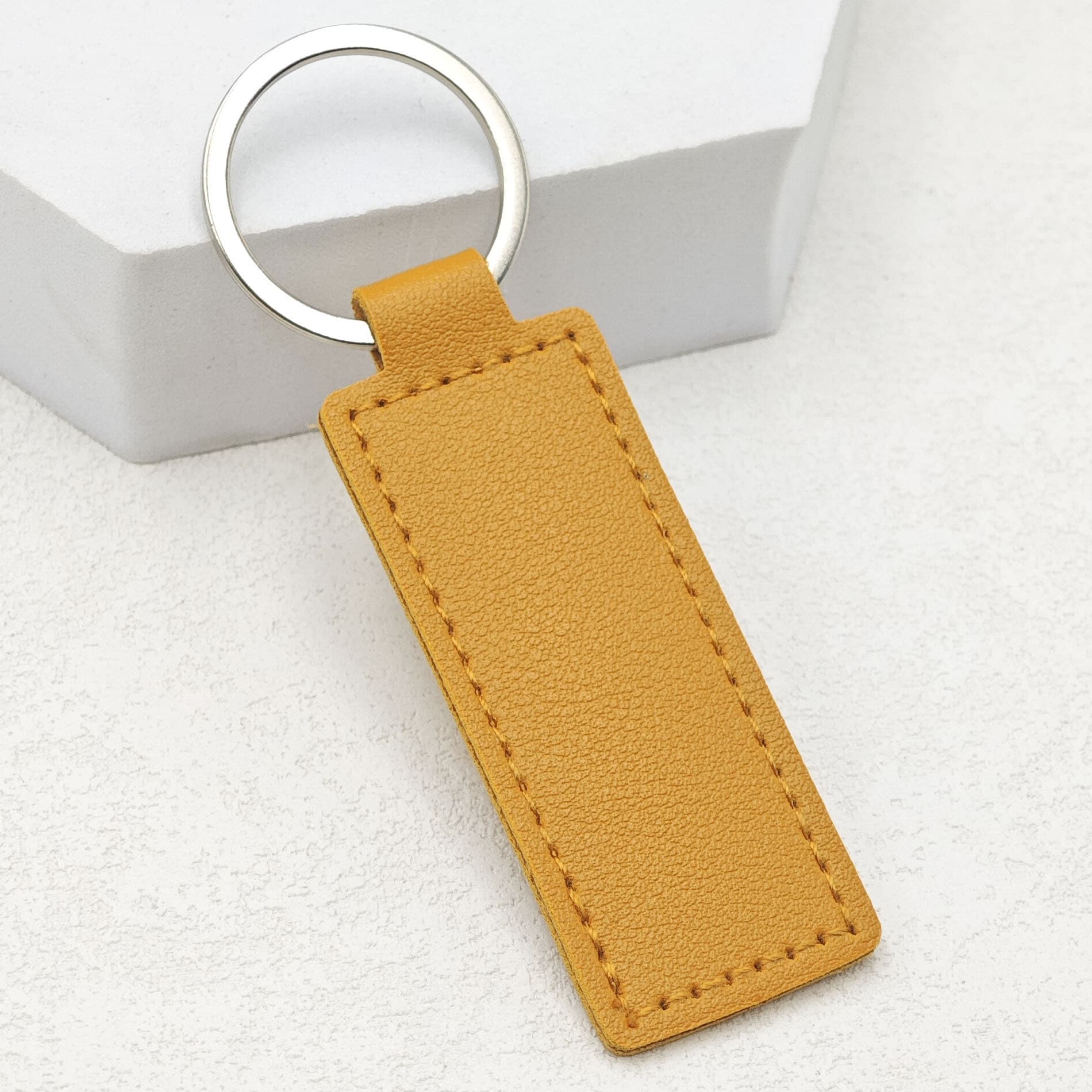 Leather pu solid color car key accessories leather key DIY key ring gift bag pendant can be logo ready stock 9