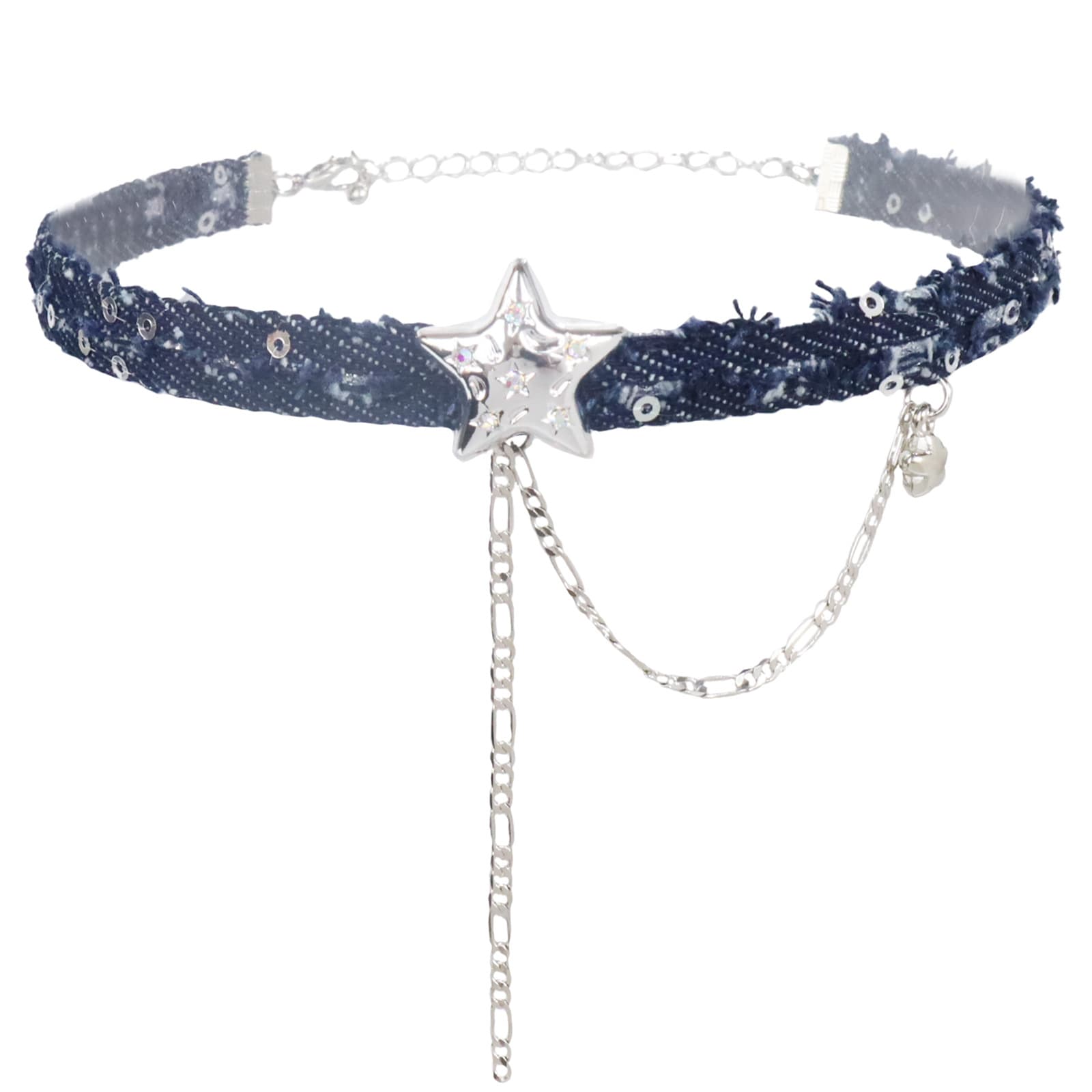 Cross-border new jewelry denim choker choker necklace star tassel pendant clavicle chain love necklace for women 8