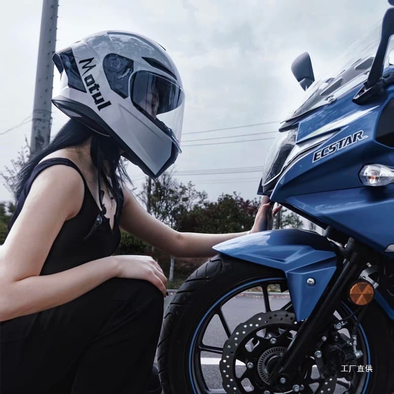 MOTUL tail fin Bluetooth headset riding full-face helmet for men and women with dual lenses for all seasons 3C certified motorcycle Zhanchi 3