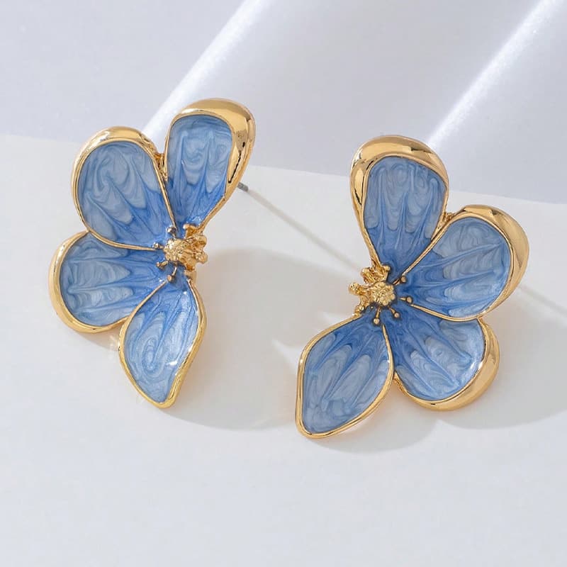 Cross-border hot-selling exquisite three-dimensional flower earrings, fashionable, light luxury and high-end, versatile daily wear earrings 7