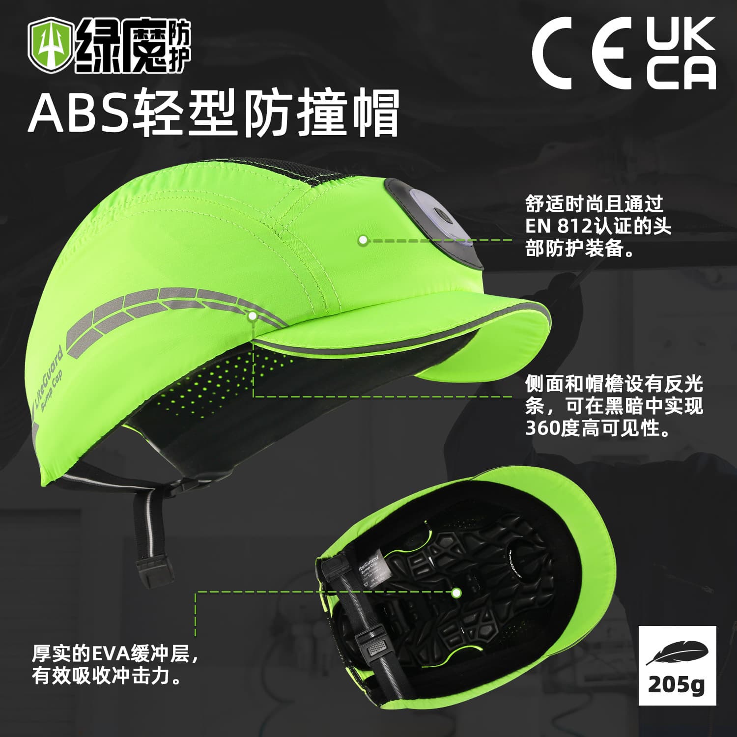 Cross-border anti-collision led light baseball cap outdoor lighting camping usb charging men and women fishing sports hot selling LED 1