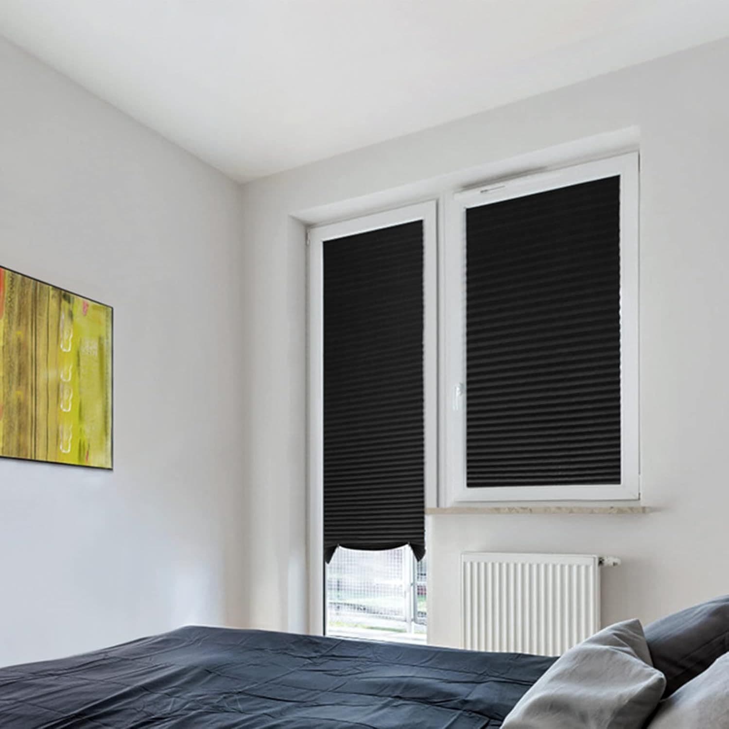 Pleated Curtains Blackout Paper Pleated Blinds No Drilling No Tools Indoor Cordless Curtains Home Curtains 4