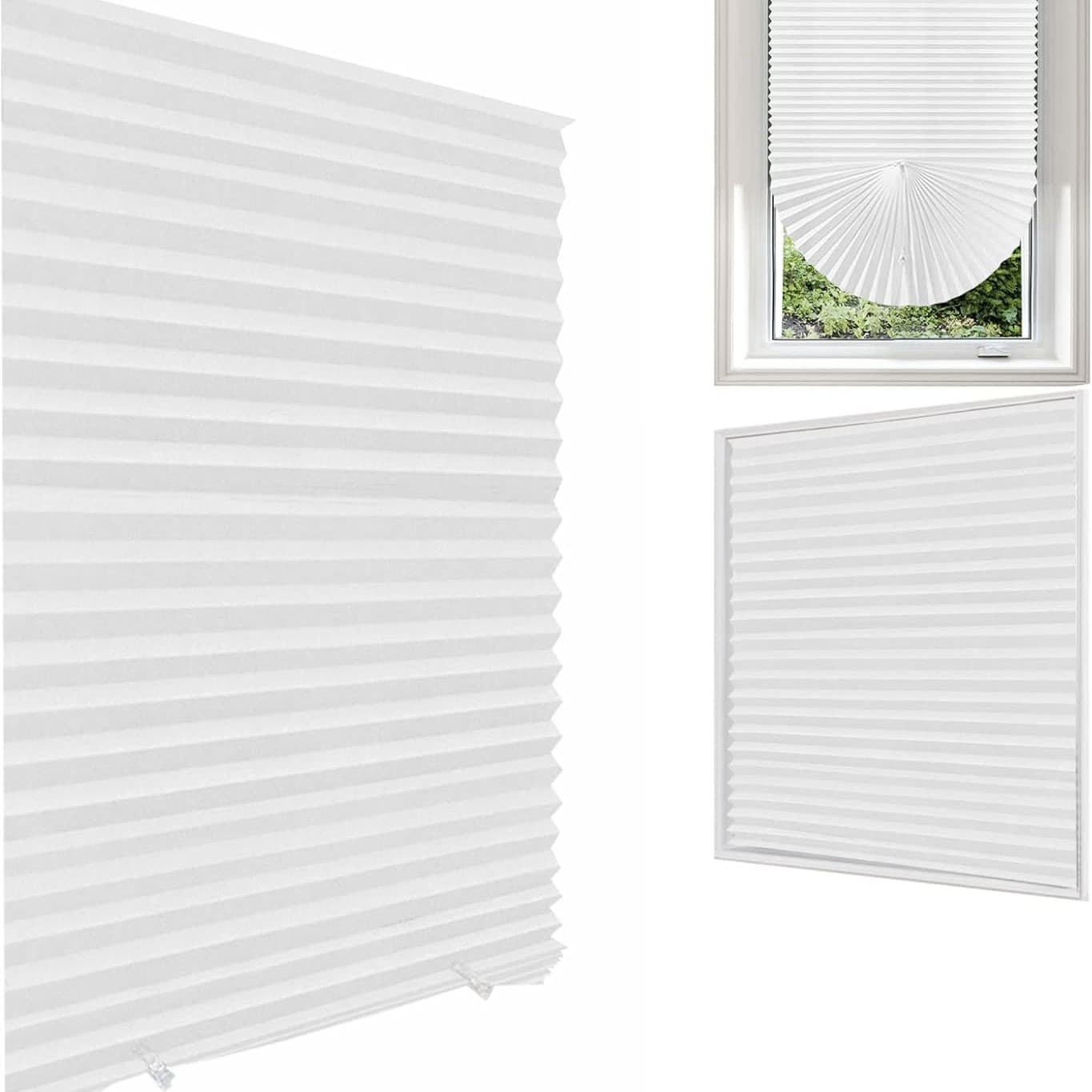Pleated Curtains Blackout Paper Pleated Blinds No Drilling No Tools Indoor Cordless Curtains Home Curtains 1