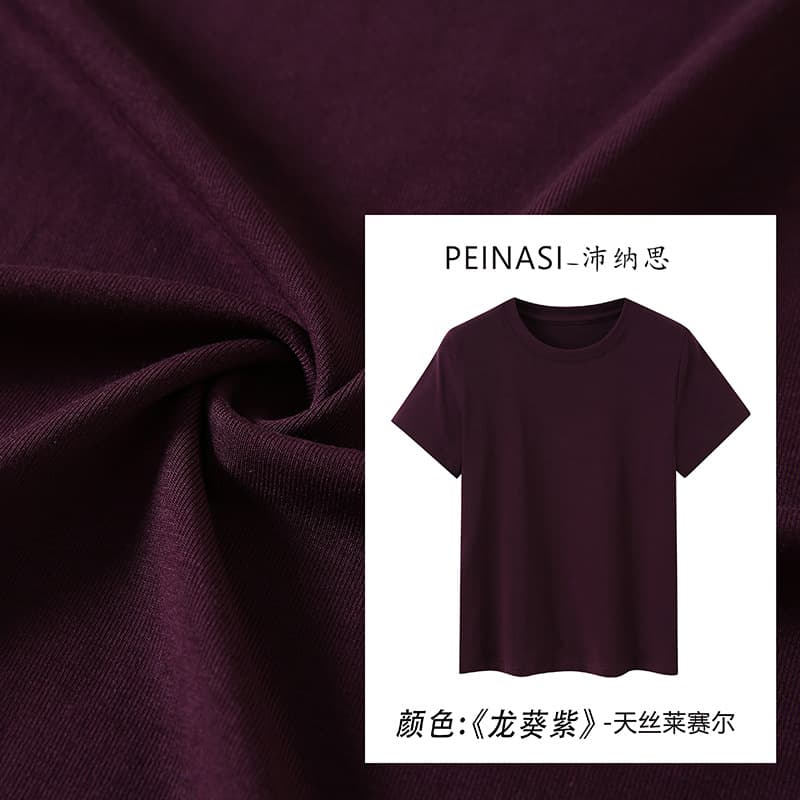 2025 New Round Neck Flying Sleeves Tencel Lyocell Mask T-shirt Women's Western Style Casual Versatile Stretchy Temperament Summer 4