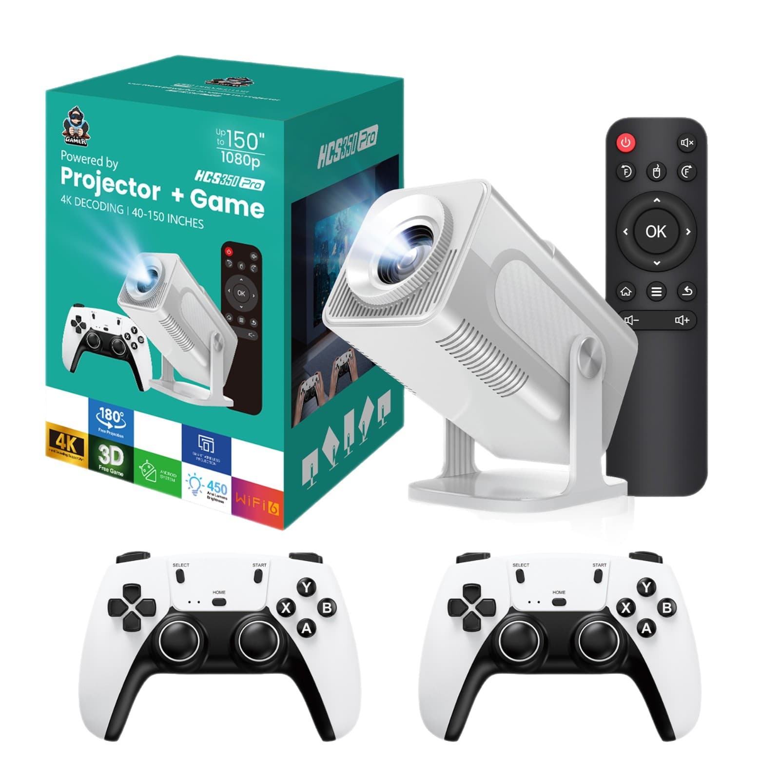 Amazon Best Selling Portable HCS350PRO Projector PSP Game Projector HD Mini Home Theater 6