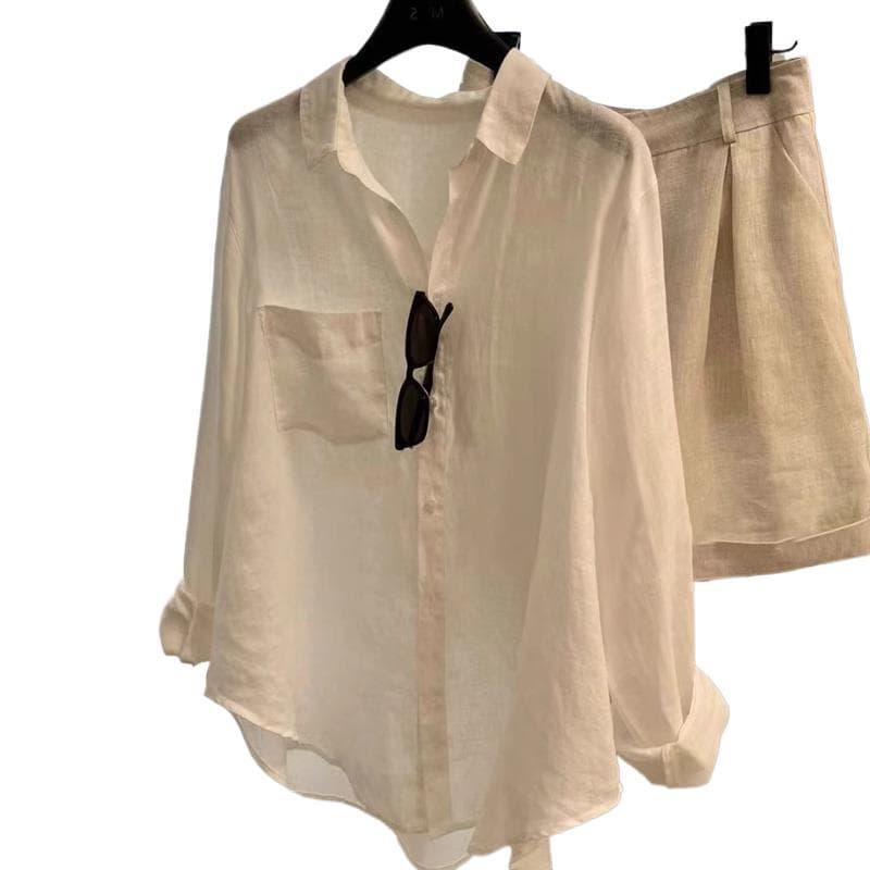 Recommended for self-retention ~ The Fairy Arrives Linen White Shirt Women's Summer Thin Loose Slim Sun Protection Top 6