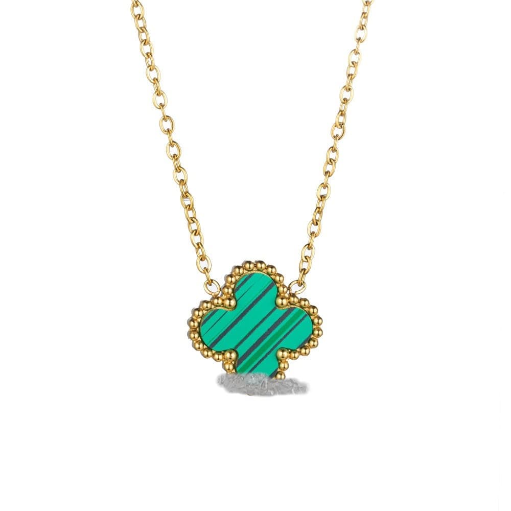 Cross-border lucky four-leaf clover necklace titanium steel light luxury high-end female trendy double-sided design clavicle necklace jewelry 6