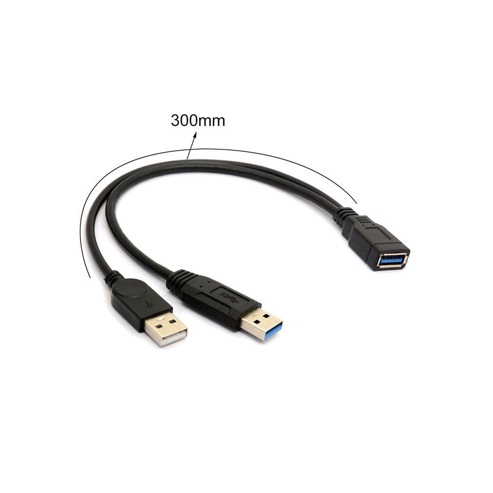 One female and two male power supply cable hard drive data connection cable 3.0 high speed male to female two-in-one car Carplay 5