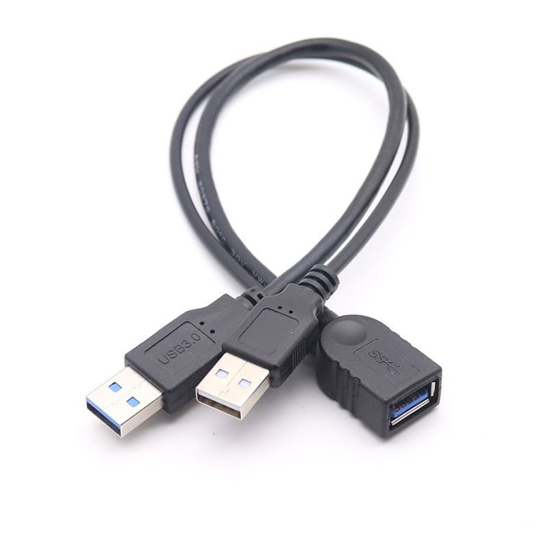 One female and two male power supply cable hard drive data connection cable 3.0 high speed male to female two-in-one car Carplay 6