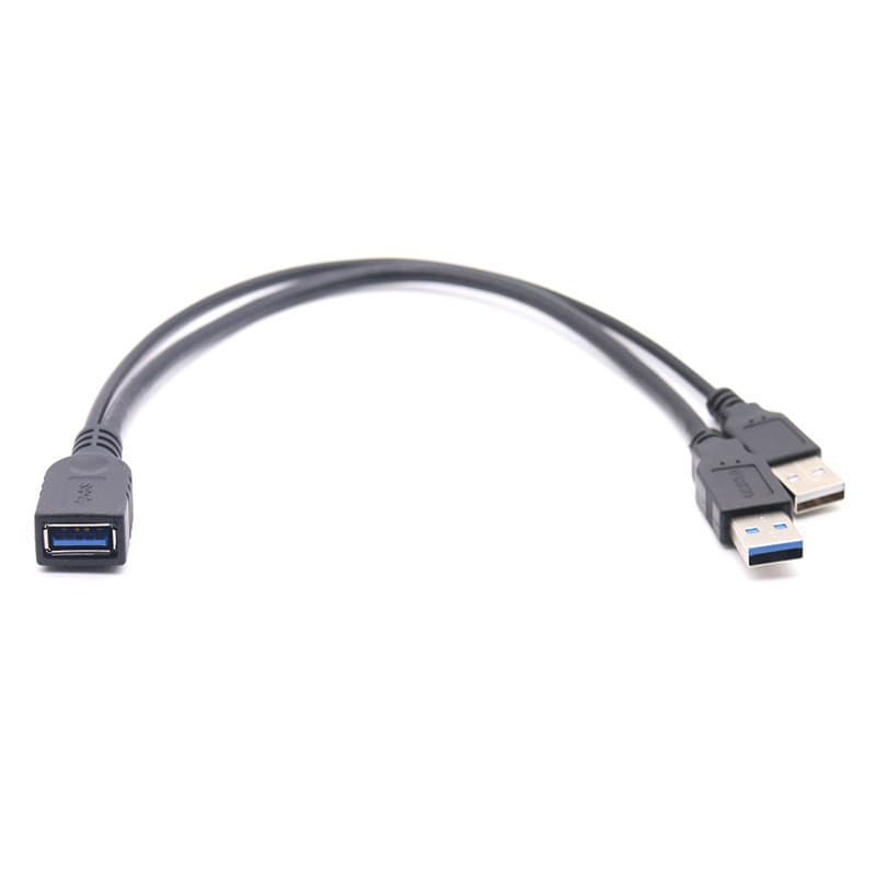 One female and two male power supply cable hard drive data connection cable 3.0 high speed male to female two-in-one car Carplay 7