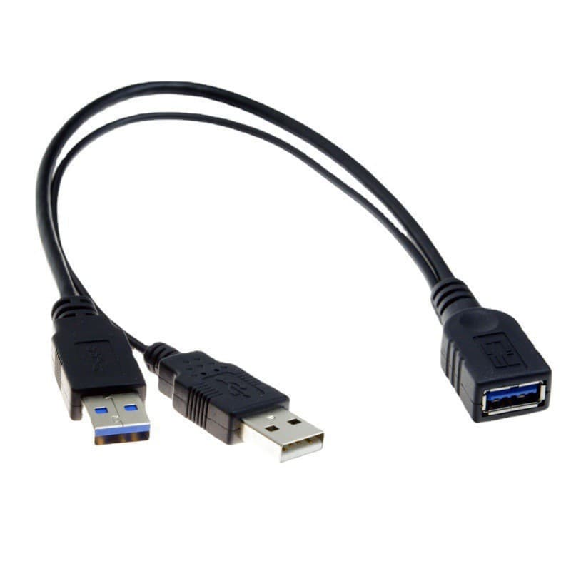 One female and two male power supply cable hard drive data connection cable 3.0 high speed male to female two-in-one car Carplay 1