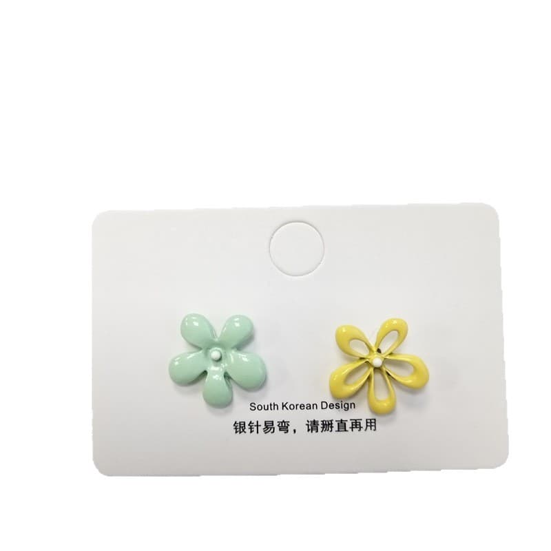 Dopamine Hollow Contrast Color Exquisite Sweet Little Flower Earrings Cute Sweet Temperament Fashionable Versatile Earrings for Women Trendy 6