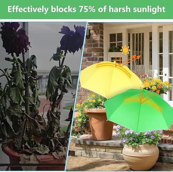 Amazon cross-border popular potted garden plant parasol with ground insert outdoor decorative flower sunscreen umbrella 5