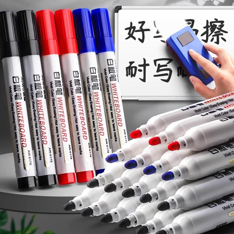 5 pack whiteboard pens erasable teacher water-based markers black child safety color red blue blackboard pens 1