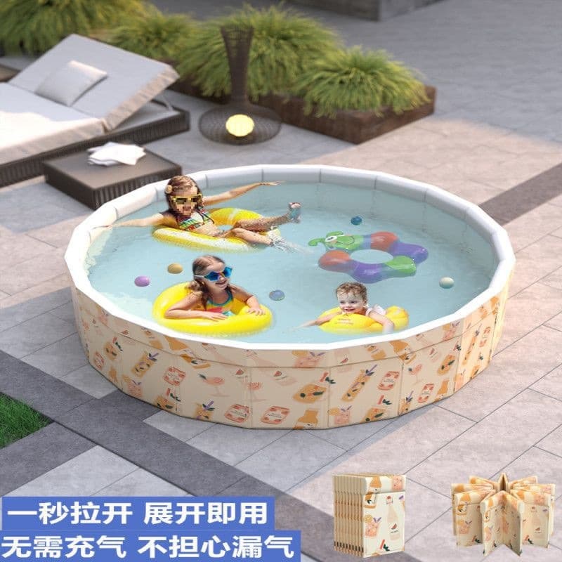 Inflatable-free swimming pool, ocean ball pool, children's home toy pool, indoor baby fence pool, foldable color box 1