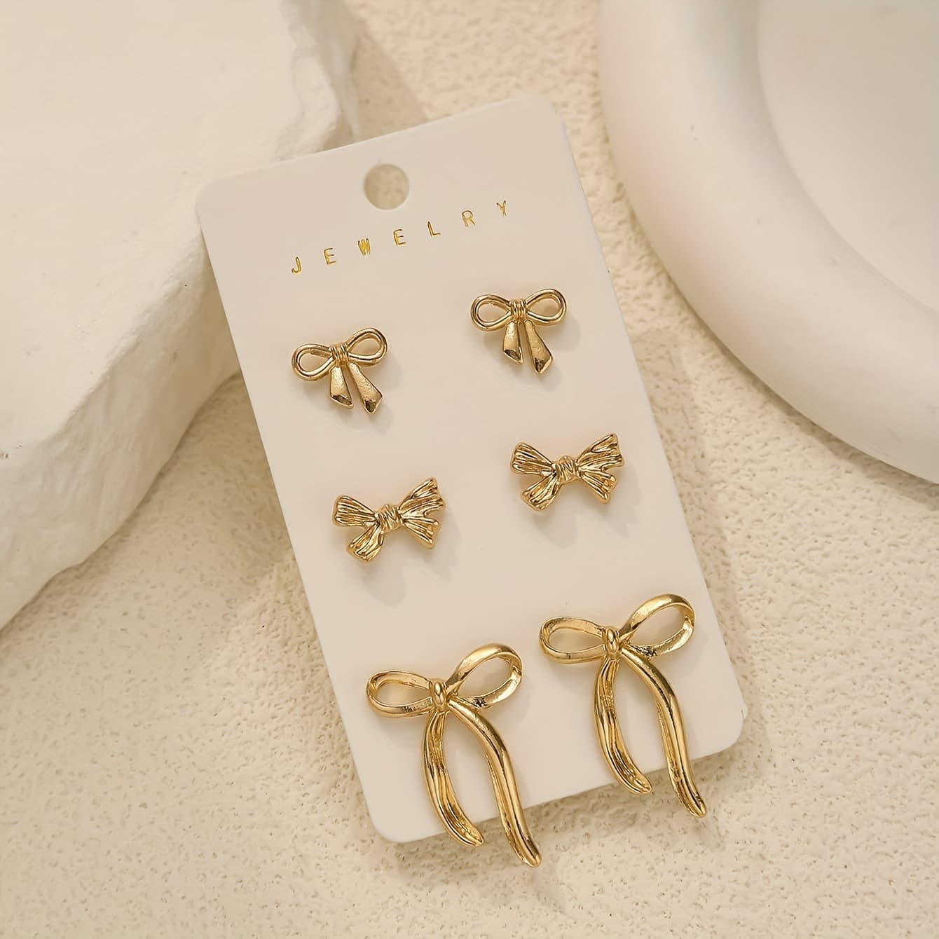 6-piece cross-border best-selling hollow bow-shaped earring set, fashionable and elegant earrings for women, foreign trade accessories 5