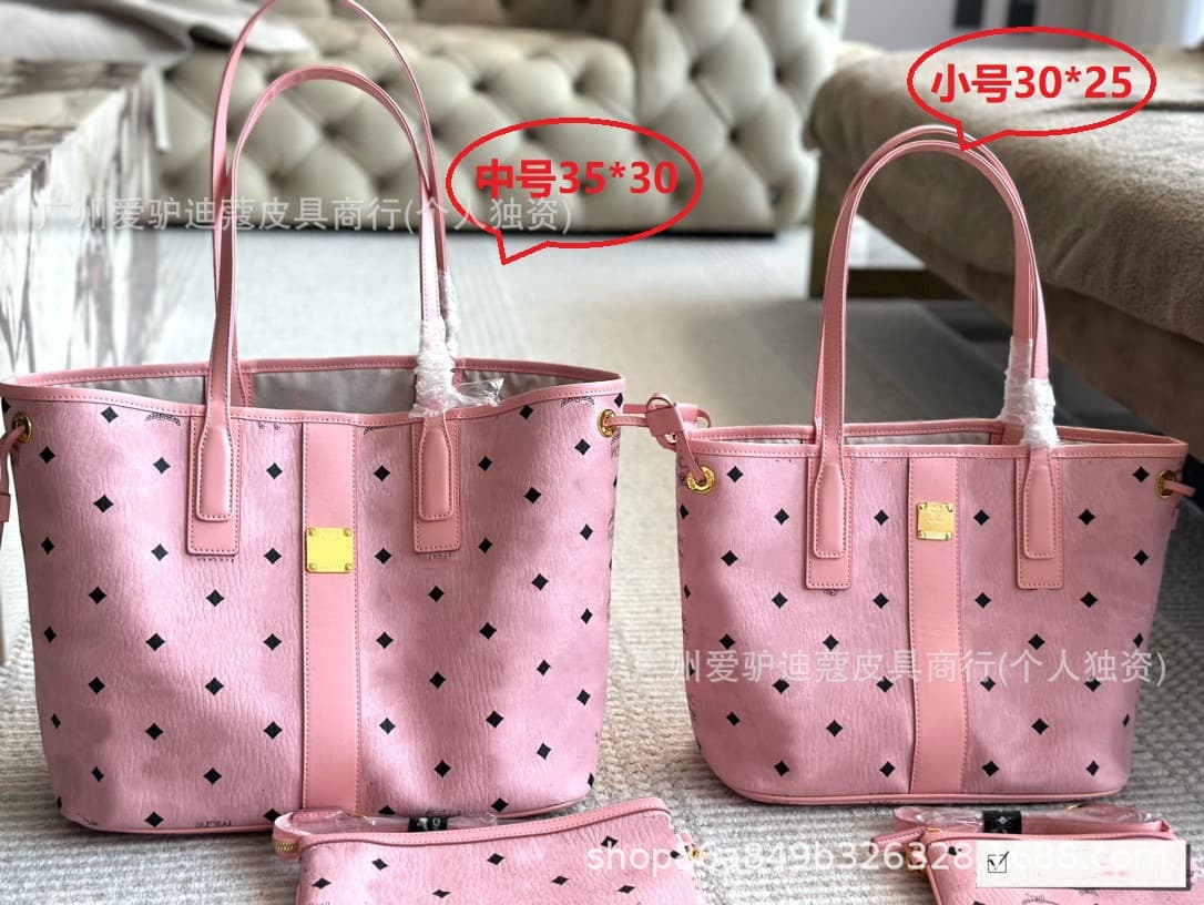 MC white dm style leather bag autumn women's 2026 portable tote bag vegetable basket bucket bag single shoulder crossbody backpack 8